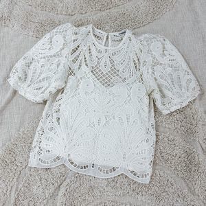 Express | Lace Blouse | White | Size SP | EUC - Worn 1x | Beautiful Lace Details